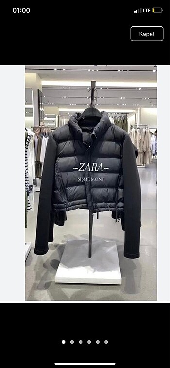 s Beden siyah Renk Zara şişme mont