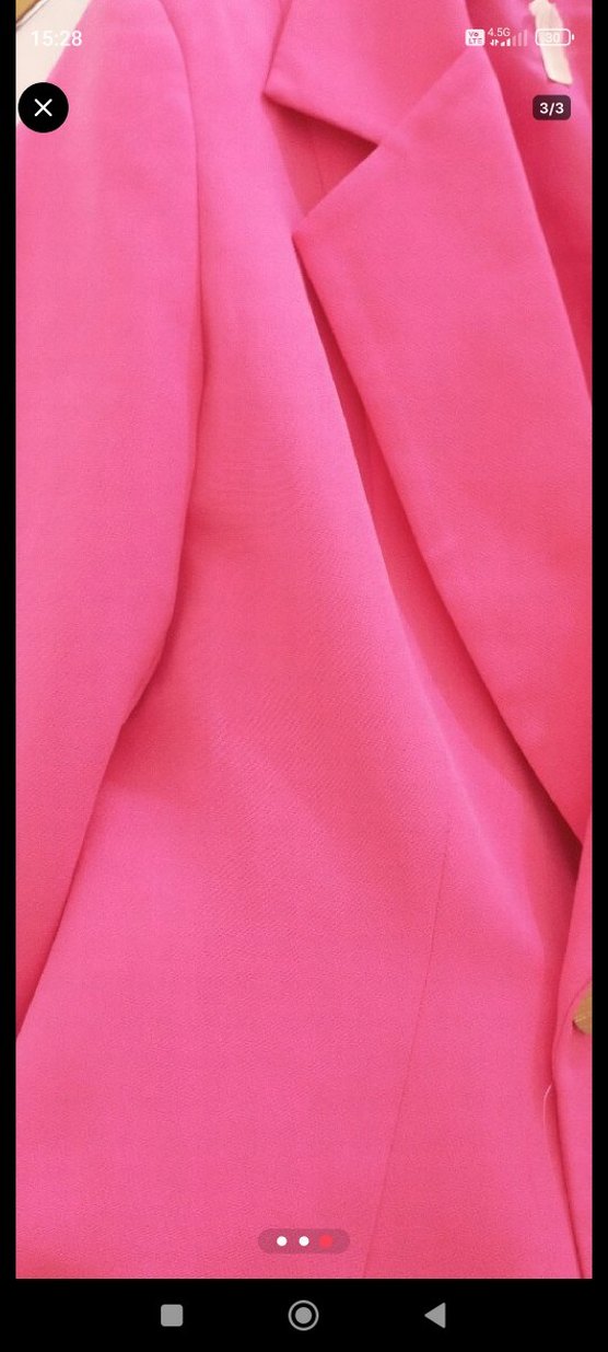 Düğmeli Pembe Mini Kadın Blazer - Görsel 3