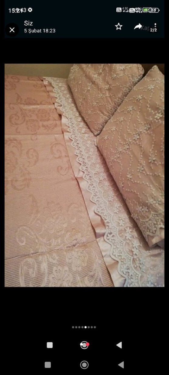 Nakışlı Pembe Yatak Örtüsü - Görsel 2