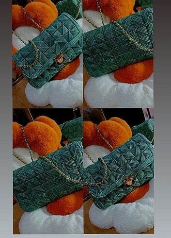 El örgüsü kanvas çanta