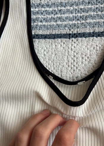 m Beden beyaz Renk Koton Crop Top