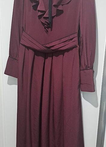 Bordo renk tesettür elbise