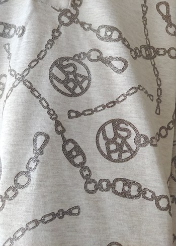 Zincir Desenli Kapüşonlu Kadın Sweatshirt - Görsel 7