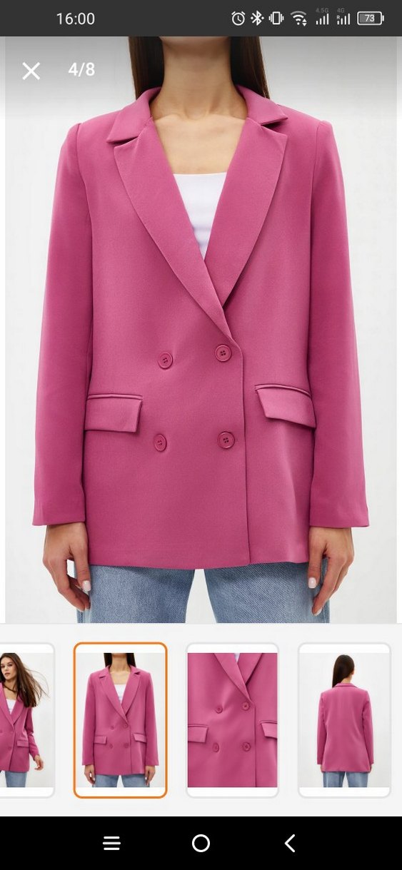 Pembe Düğmeli Kadın Blazer Ceket - Görsel 2
