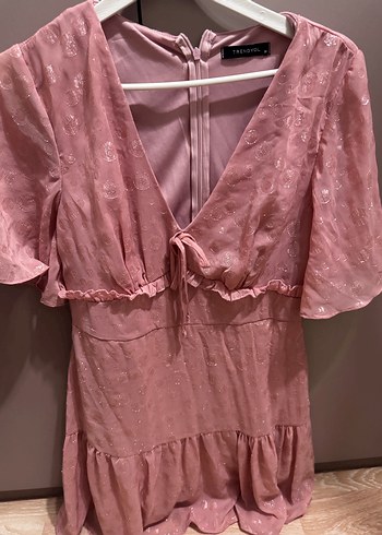 Trendyol & Milla Pembe V Yakalı Mini Elbise