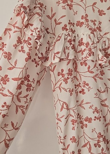 Bej Desenli Robalı Bohem Kadın Bluz - Görsel 5