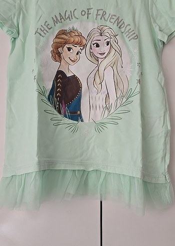 Kız Çocuk Turkuaz Baskılı Tişört - Görsel 2