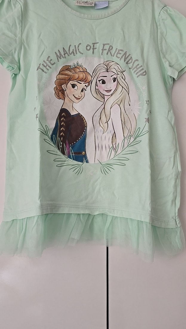 Kız Çocuk Turkuaz Baskılı Tişört - Görsel 2