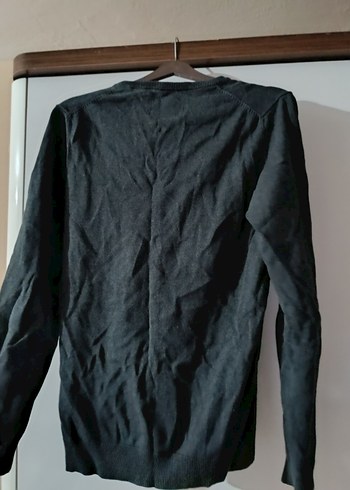 Gri V Yaka Erkek Keten Triko - Görsel 2