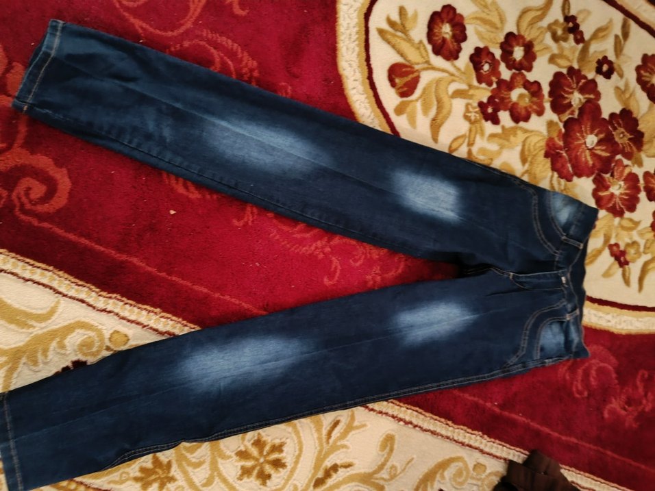 Renkli Bağlama Desenli Mavi erkek Kot - Görsel 2