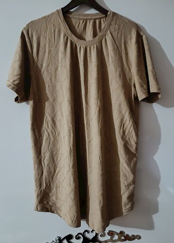 Erkek Koyu Mavi Kısa Kollu Keten Tişört - Görsel 4