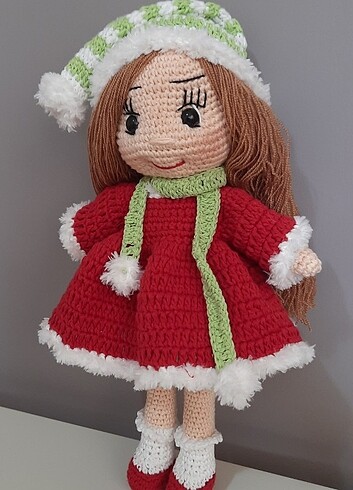 Diğer Amigurumi noel bebek 30 cm kirmizi 