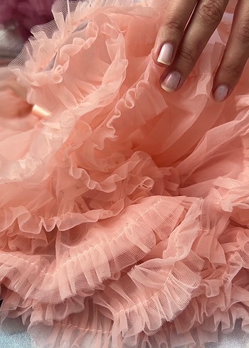 6 Yaş Beden Kız Çocuk Pembe Fırfırlı Etek