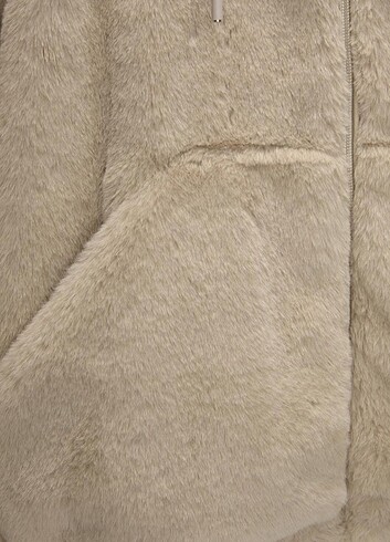 36 Beden camel Renk Pull&bear suni kürk kapişonlu ceket