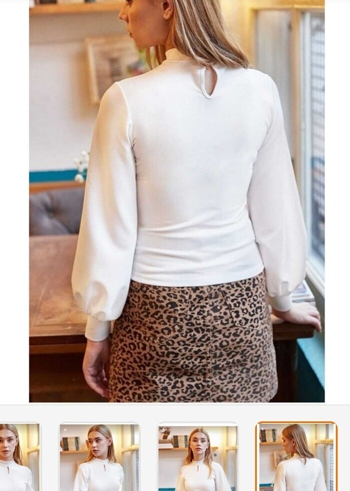 Balon kol krep bluz - Görsel 4