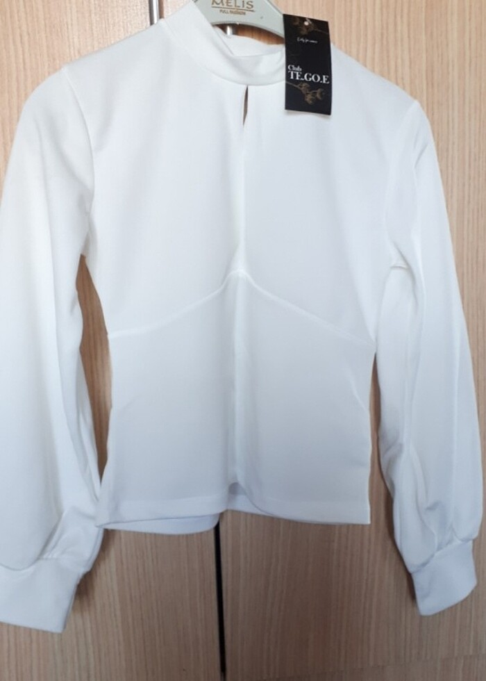 Balon kol krep bluz - Görsel 5