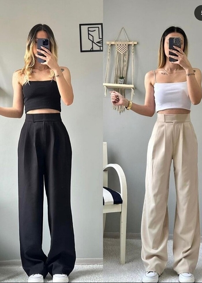 Cırtlı Palazzo Pantolon  - Görsel 3