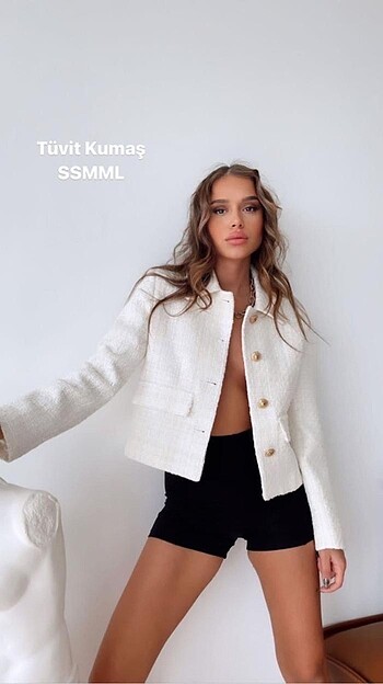 Zara model kısa tüvit ceket