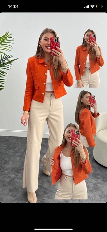 Zara model turuncu ceket