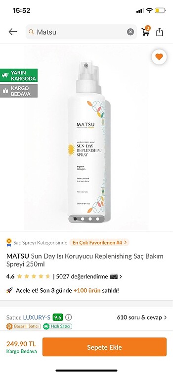 Diğer Matsu saç bakım ürünü