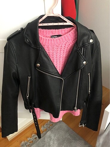 Bershka crop derı ceket