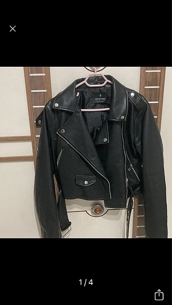 l Beden siyah Renk Stradivarius deri ceket