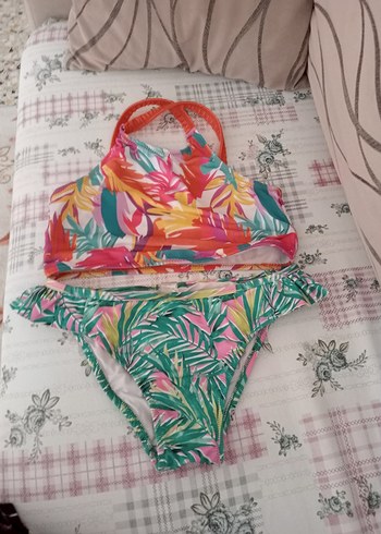Renkli Desenli Kız Bikini Takımı