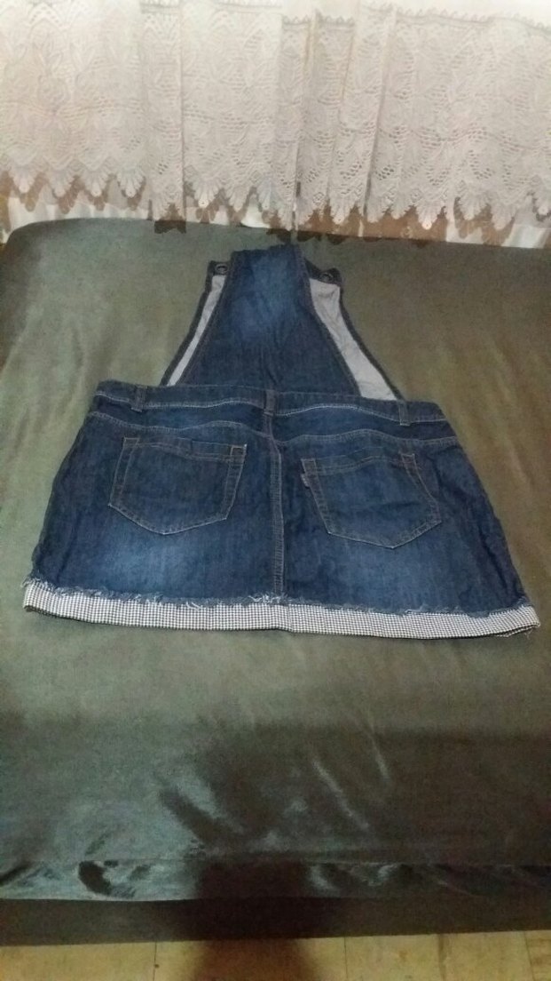 Kemerli Lacivert Kadın Denim Şort Salopet - Görsel 2