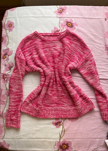 Pembe Bisiklet Yaka Örgü Kadın Kazak