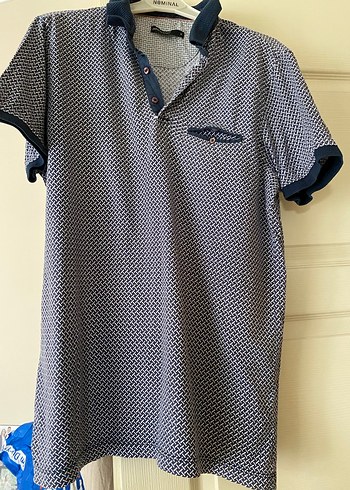 Düğmeli Gri Desenli Erkek Polo Tişört