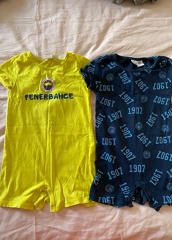 Fenerbahçe Bebek Tulumları, Kısa Kollu, Bağcıklı