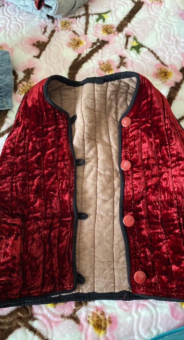 Koyu Bordo Düğmeli Kız çocuk  Yelek - Görsel 2