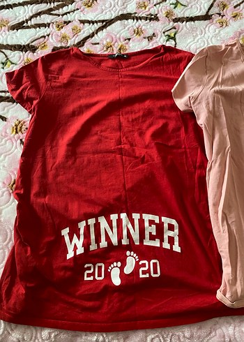 Kısa Kollu Pamuklu Hamile Tişörtü - Görsel 2