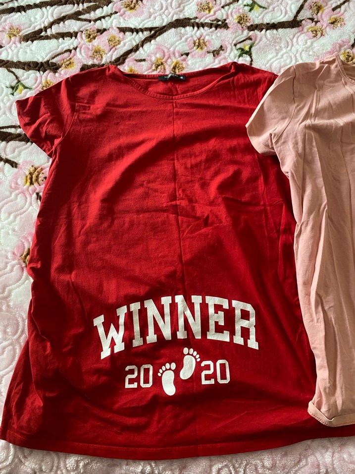 Kısa Kollu Pamuklu Hamile Tişörtü - Görsel 2