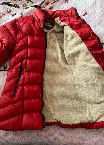 Kırmızı Fermuarlı erkek çocuk  Kışlık Mont - Görsel 2