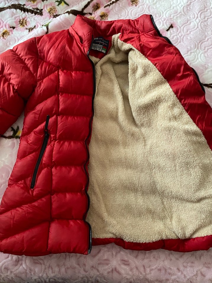 Kırmızı Fermuarlı erkek çocuk  Kışlık Mont - Görsel 2