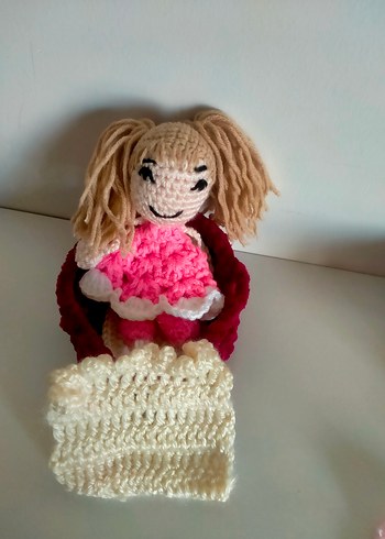 Fisher Price amigurumi küçük örgü bebek ve puset