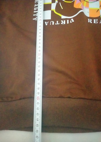 universal Beden kahverengi Renk Kahverengi Baskılı Oversize Kadın Sweatshirt