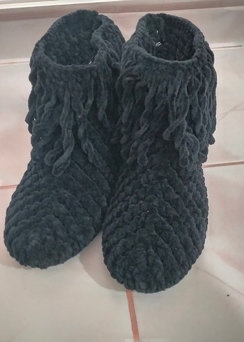 Örgü Bohem Erkek Ev Botu Gri - Görsel 6