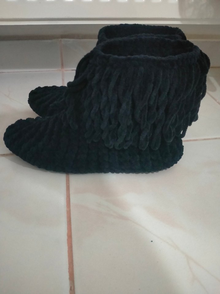 Örgü Bohem Erkek Ev Botu Gri - Görsel 2