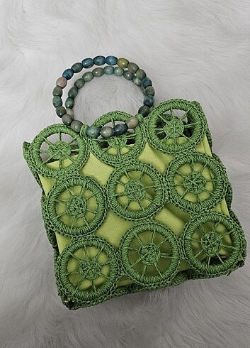  Beden yeşil Renk Handmade çanta