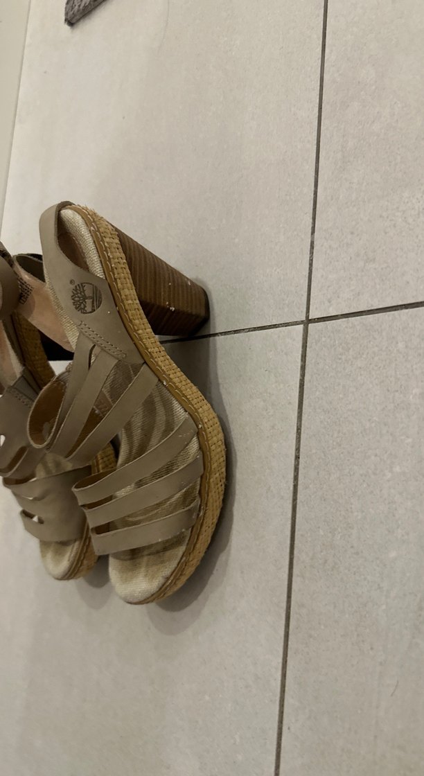 Bej Kadın Dolgu Topuklu Sandalet, gerçek deri, Tımberland - Görsel 2