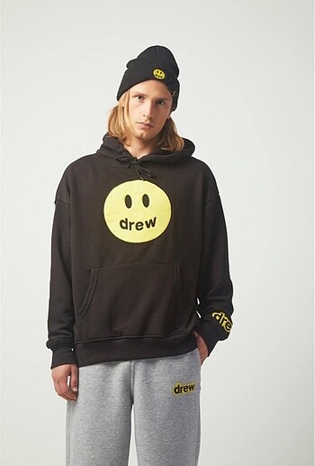 Drew Oversize Siyah Sweatshirt Hoodie