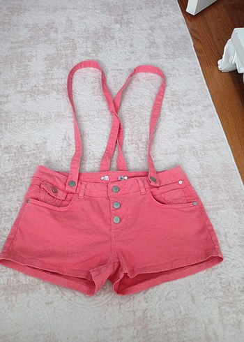 38 Beden Düğmeli Pembe Mini Tulum şeklinde şort