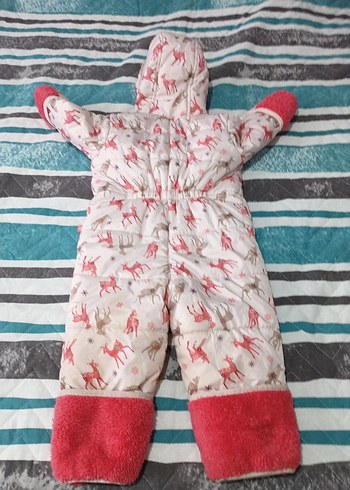 Kapüşonlu Fermuarlı Bebek Kız Tulumu - Görsel 5