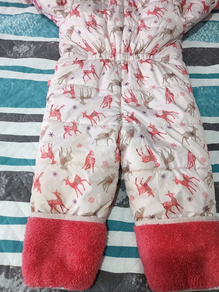 Kapüşonlu Fermuarlı Bebek Kız Tulumu - Görsel 4