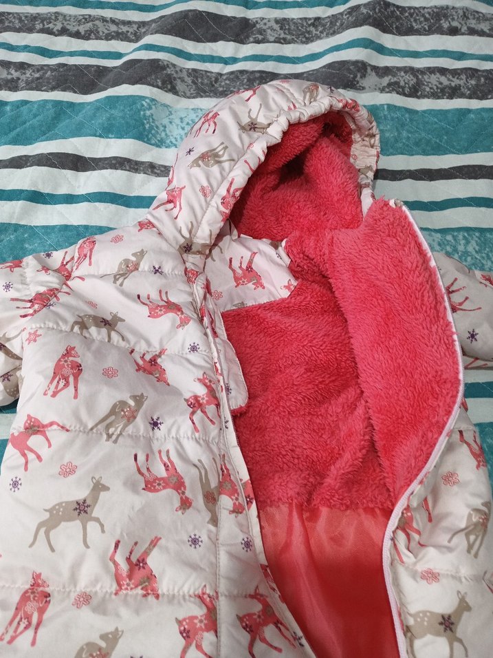 Kapüşonlu Fermuarlı Bebek Kız Tulumu - Görsel 3