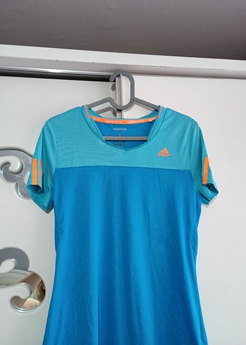 38 Beden mavi Renk Kadın Mavi Kısa Kollu Spor Tshirt
