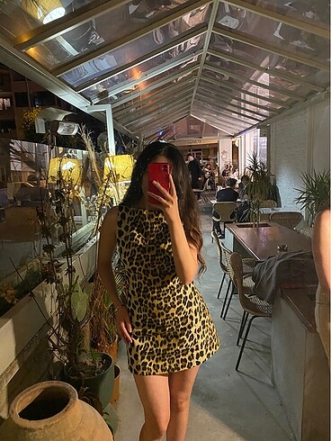 m Beden Zara leopar elbise