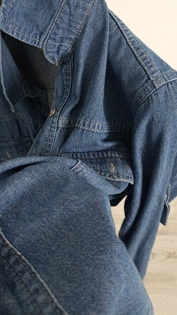 l Beden mavi Renk Bayan kot denim gömlek